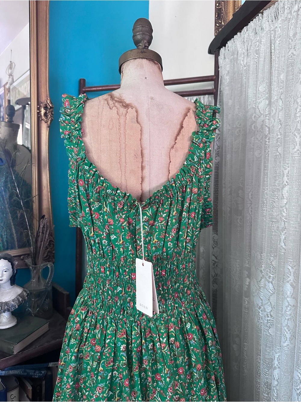 Doen Emmaretta in Emerald Jardin Du Chateau Size Large NWT (Slight Flaw) - Picture 3 of 13